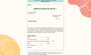 Quittance de loyer, document essentiel pour un justificatif de domicile. Ce modèle de quittance de loyer détaille le montant reçu pour le mois.