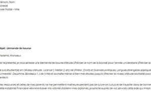 Objet : demande de bourse. Un étudiant sollicite une aide financière pour poursuivre ses études universitaires.