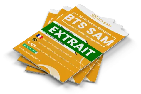 Extrait de fiches de révision BTS SAM, idéal pour préparer votre lettre de motivation. Support complet avec avis étudiants.