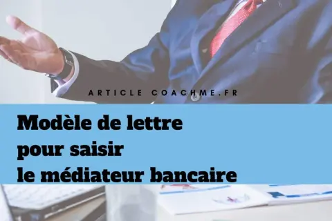 Modèle de lettre pour saisir le médiateur bancaire. Un homme en costume tend la main, prêt à aider.