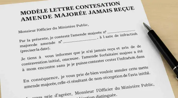 Modèle lettre contestation amende majorée jamais reçue. Ce document est un modèle de lettre pour contester une amende impayée.