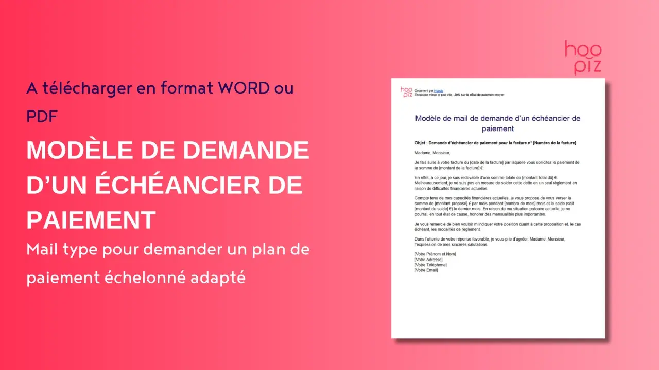 Modèle de lettre pour demander un échéancier au Trésor Public. Ce document propose un plan de paiement adapté pour régler une facture.