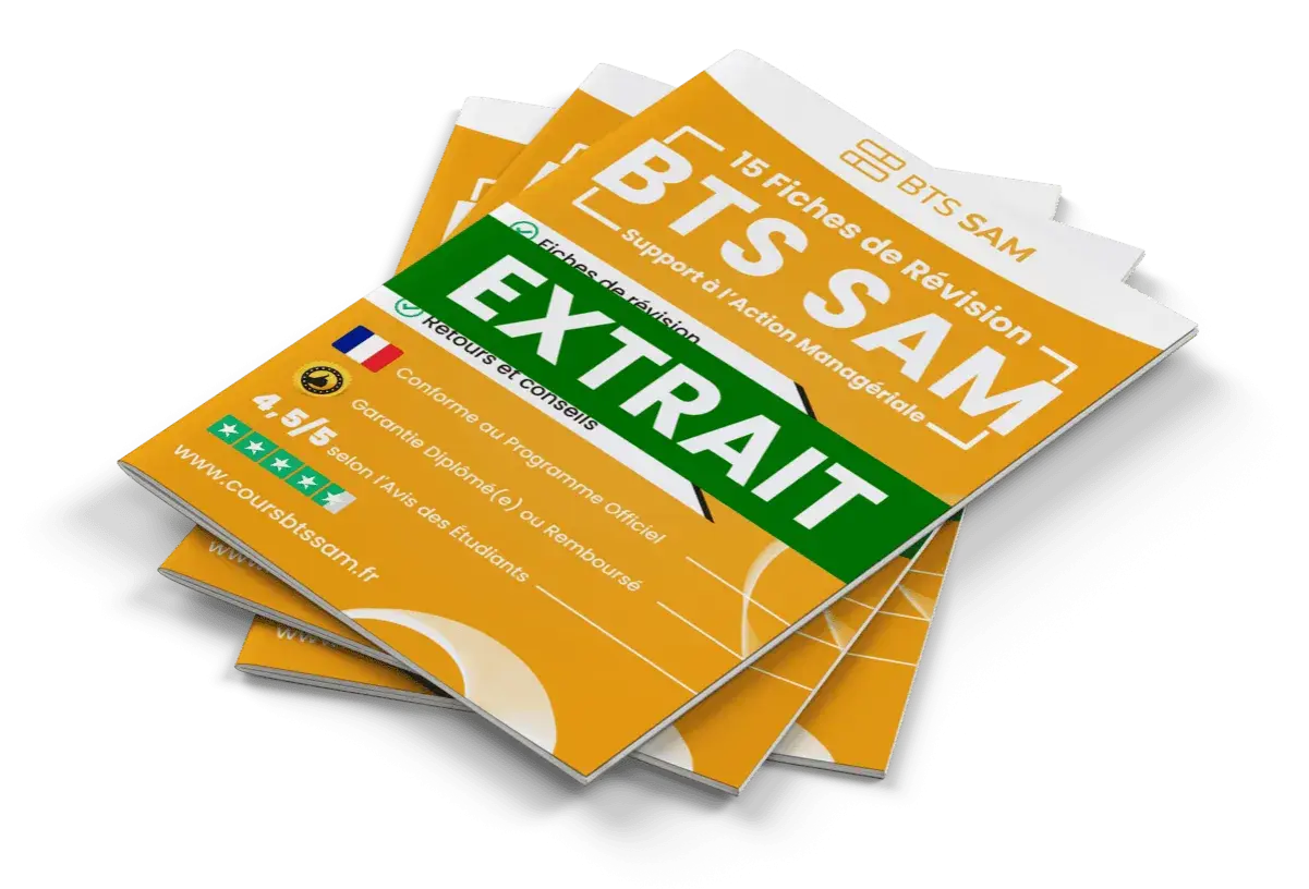 Extrait de fiches de révision BTS SAM, idéal pour préparer votre lettre de motivation. Support complet avec avis étudiants.