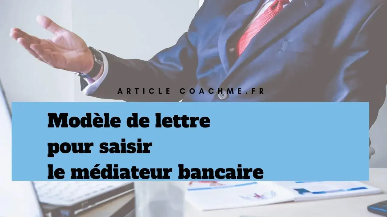 Modèle de lettre pour saisir le médiateur bancaire. Un homme en costume tend la main, prêt à aider.