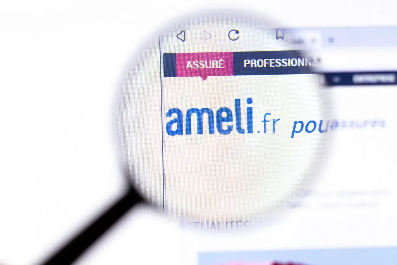 Loupe sur le site ameli.fr, section "Assuré". Utile pour une lettre changement de RIB CPAM.