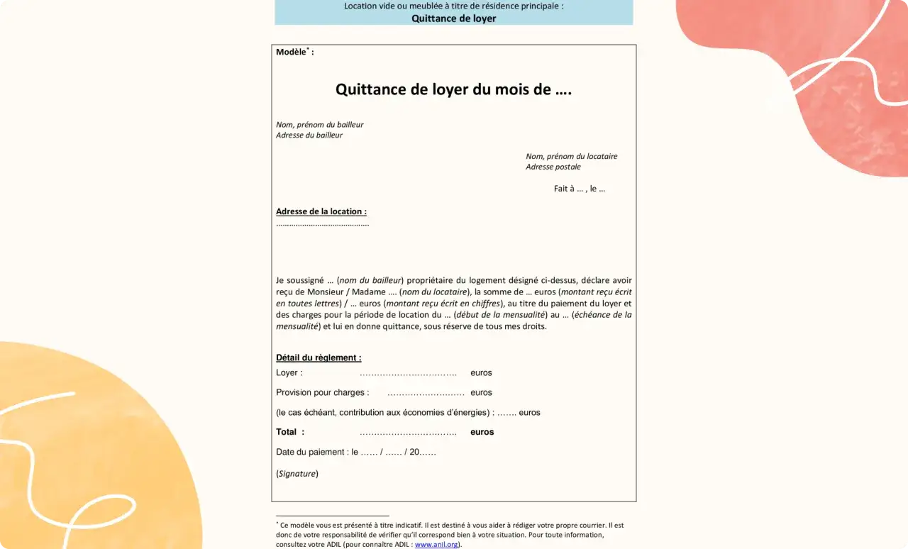 Quittance de loyer, document essentiel pour justifier de votre domicile et de vos paiements locatifs.