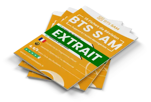 Extrait de fiches de révision BTS SAM, idéal pour préparer votre lettre de motivation. Support complet avec avis étudiants.